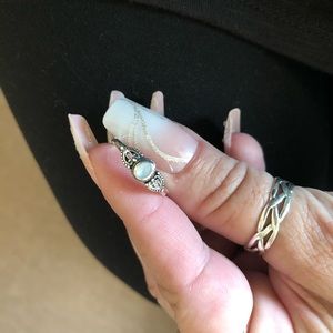 Silver moonstone ring